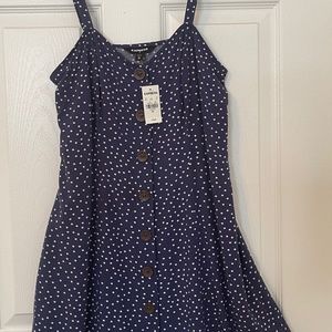 Express Navy Blue Polka Dot Sundress New XS